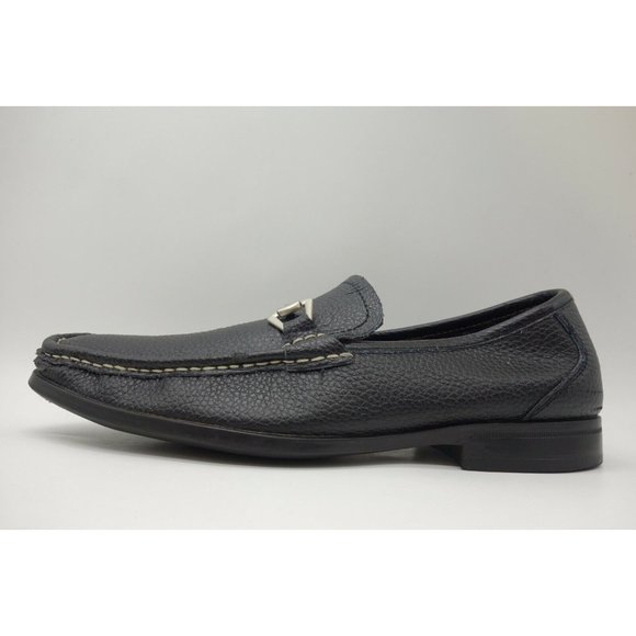 Robert Wayne San Marco Black Leather Horsebit Slip On Loafers Shoes Men\'s 10 D main image 6